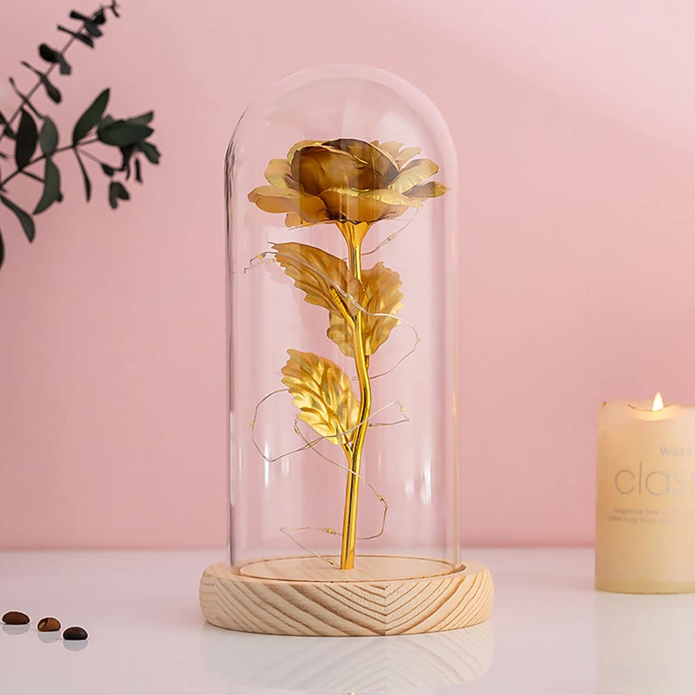 Amazon｜[デバリエ]光る花 枯れない花 金メッキ ローズ 造花 LEDライト